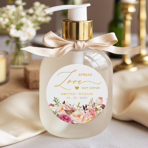 Adesivo Redondo Videador Elegante Chic Pink Floral Sanitizer