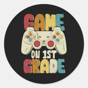 Adesivo Redondo Vídeo Desbloqueado do Jogo no Nível 1Rua