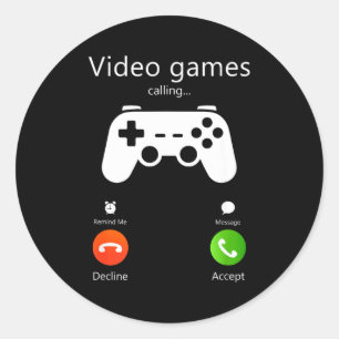 Adesivo Redondo Video Games Estão Chamando Piadas Jogos Retro Game