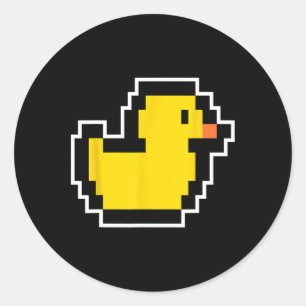 Adesivo Redondo Videogame de Pixel Little Duck dos anos 80 Figurin