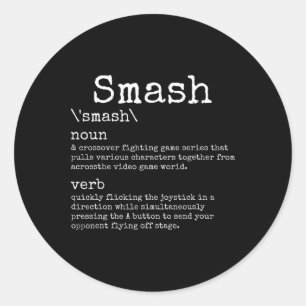 Adesivo Redondo Videogames Definição Smash Engraçado Jogador de Ví