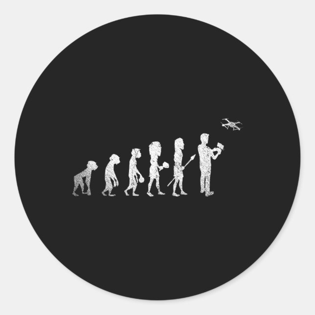 Adesivo Redondo Videógrafo Quadcopter Drone Piloto (Frente)