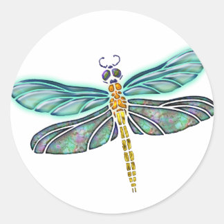 Adesivo Redondo Vidro Abalone & Dragonfly