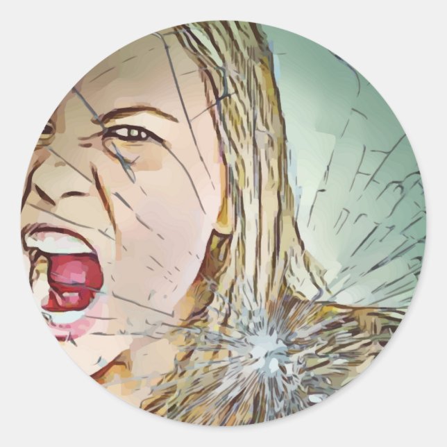 Adesivo Redondo vidro,adesivo,vidro quebrado,vidro quebrado (Frente)