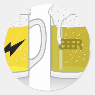 Adesivo Redondo Vidro da cerveja clara