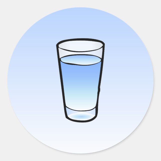 Adesivo Redondo Vidro de água Vidro clássico (Frente)