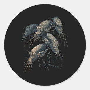 Adesivo Redondo Vidro de coquetel de camarão