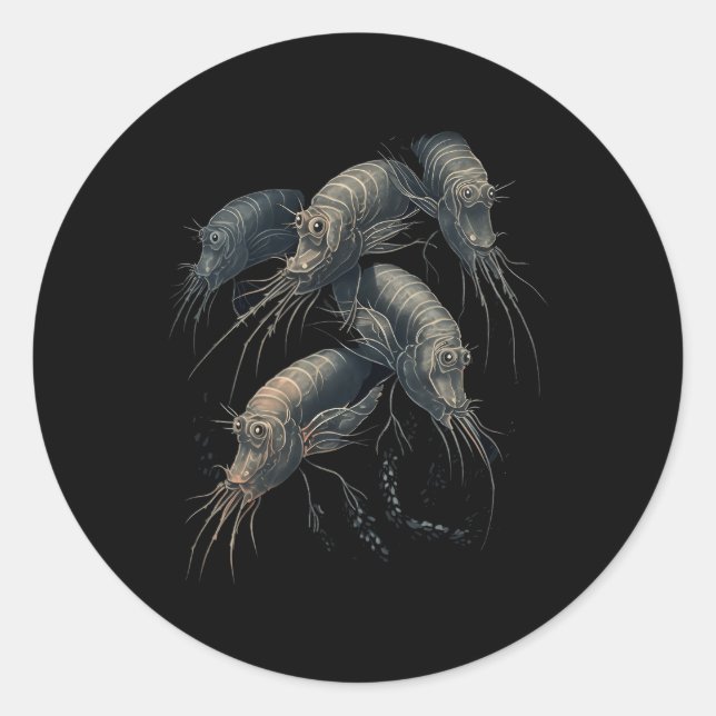 Adesivo Redondo Vidro de coquetel de camarão (Frente)