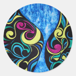 Adesivo Redondo Vidro de Hora Azul