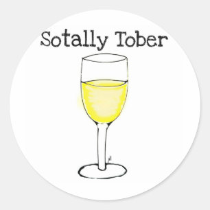 ADESIVO REDONDO VIDRO DE VINHO DE SOTALLY TOBER ENGRAÇADO