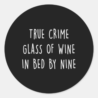 Adesivo Redondo Vidro De Vinho Na Cama Por Nove