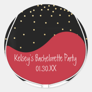 Adesivo Redondo Vidro de Vinho Vermelho Vidro Vinhetas Modernas