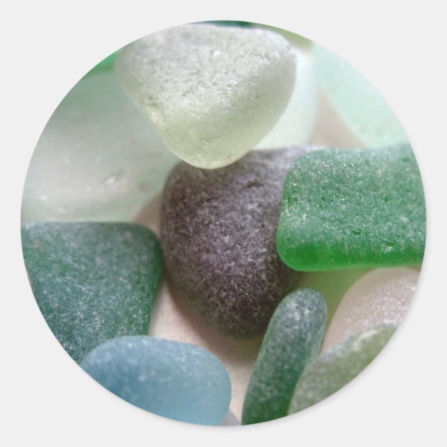 Adesivo Redondo Vidro do mar azul e verde (Frente)