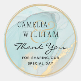 Adesivo Redondo Vidro Dourado de Vidro do Mar LeahG INK