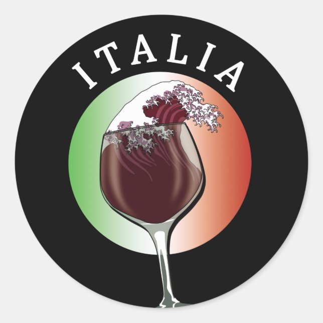 Adesivo Redondo Vidro italiano - Itália, Itália (Frente)