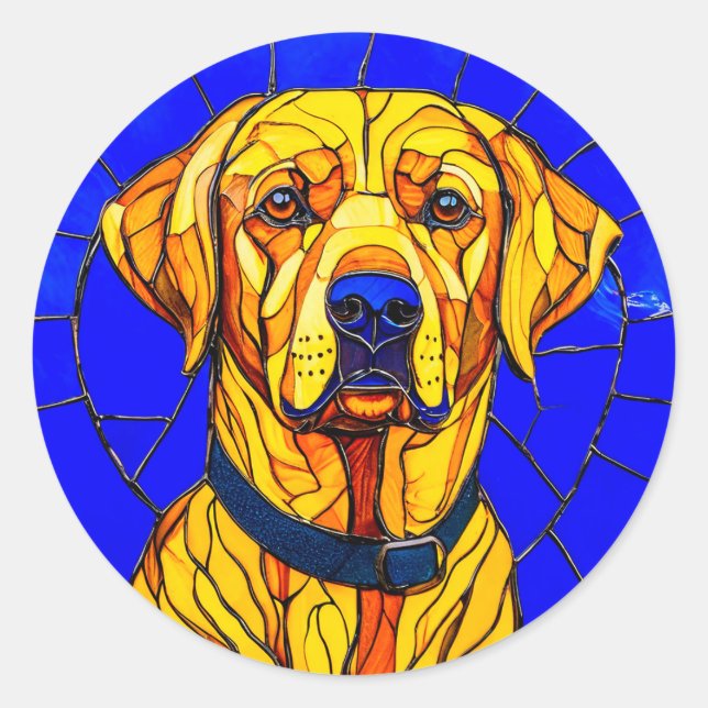 Adesivo Redondo Vidro lapidado labrador (Frente)