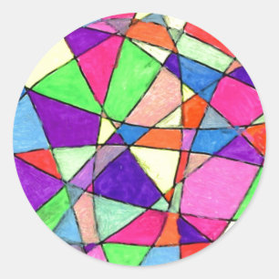 Adesivo Redondo Vidro manchado Vinheta de design abstrato