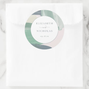 Adesivo Redondo Vidro Oceano litoral   Casamento Monograma