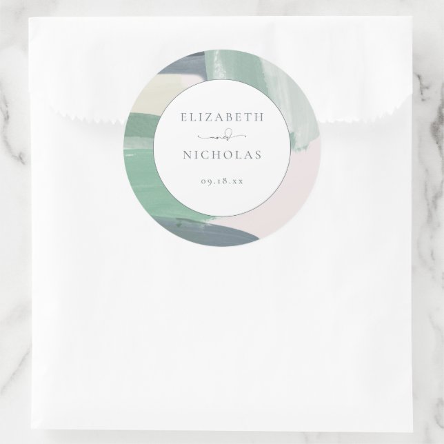 Adesivo Redondo Vidro Oceano litoral | Casamento Monograma (Bolsa)