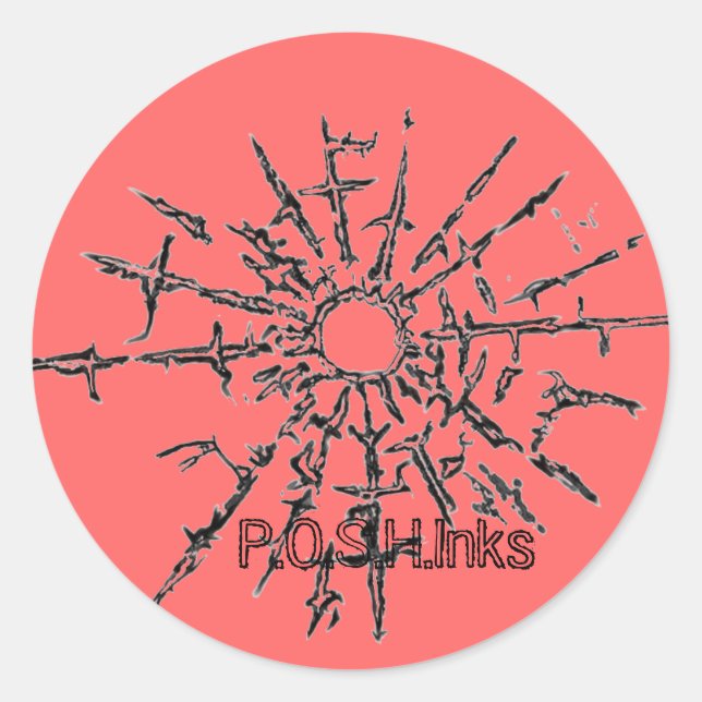 Adesivo Redondo Vidro quebrado (Frente)