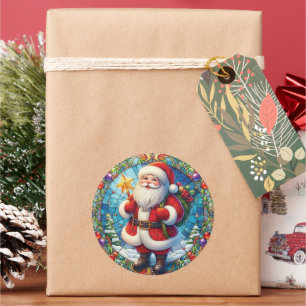 Adesivo Redondo Vidro Santa Claus