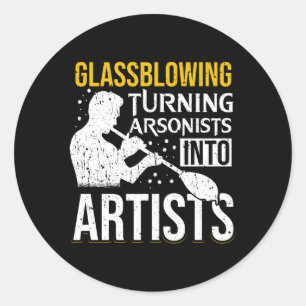 Adesivo Redondo Vidro Transformando Arsonistas Em Glassmaking