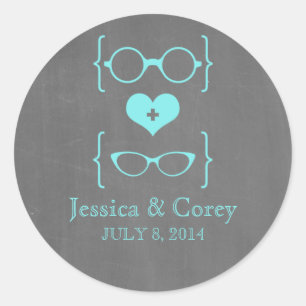 Adesivo Redondo Vidros Aqua Geeky Vidraças de Casamento