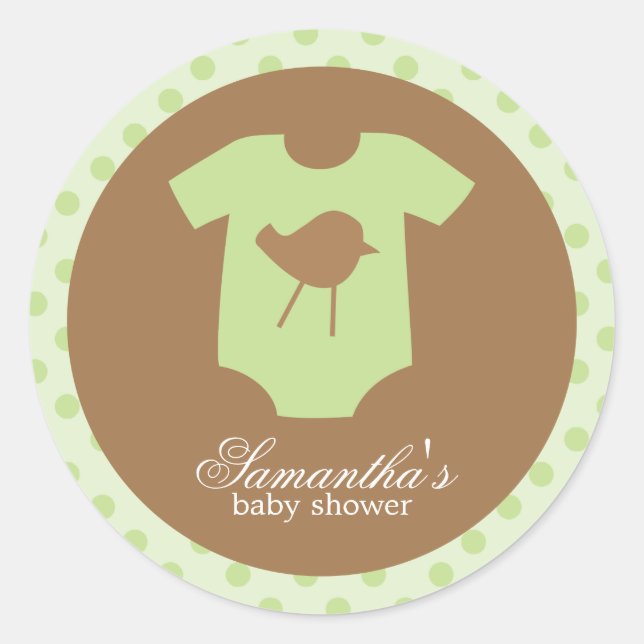 Adesivo Redondo Vidros de roupas para bebês (Frente)