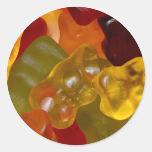 Adesivo Redondo Viele bunte Gummibärchen