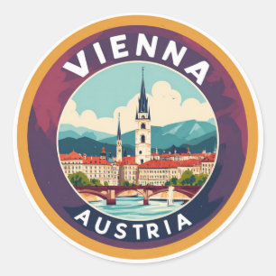 Adesivo Redondo Viena Áustria Memória de Viagem Europeia Lembrança