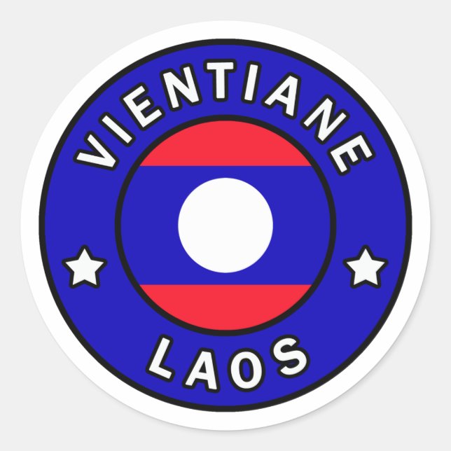 Adesivo Redondo Vientiane Laos (Frente)