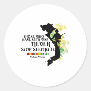 Adesivo Redondo Vietnã Veterano Quem Viu A Guerra