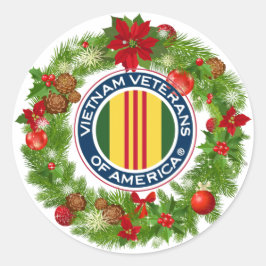 Adesivo Redondo Vietnã Veteranos da América Wreath Sticker