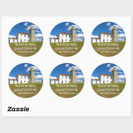 Adesivo Redondo Vigia o farol de Hill, Rhode Island Stickers
