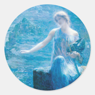 Adesivo Redondo Vigil de Edward Robert Hughes