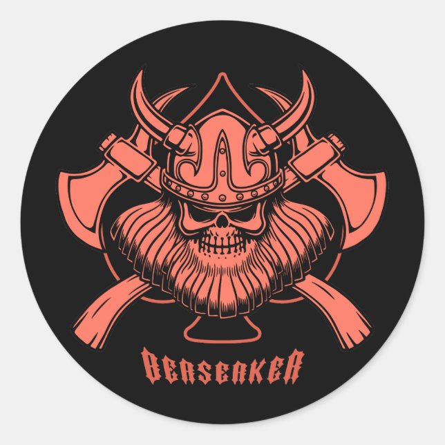 Adesivo Redondo Viking Berserker (Frente)