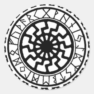 Adesivo Redondo Viking Celtic Sun Rune Calendário
