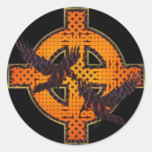 Adesivo Redondo Viking Cross Sticker