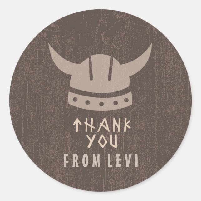 Adesivo Redondo Viking & Dragon Obrigado Sticker (Frente)
