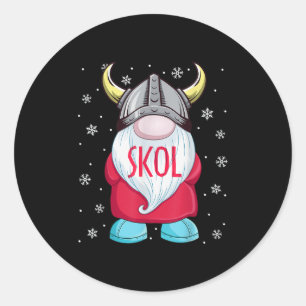 Adesivo Redondo Viking Gnomo Skol Natal Norse Pajama Me Viking