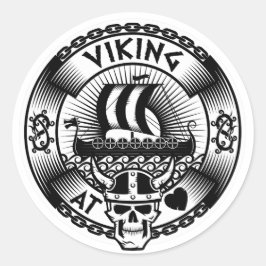 Adesivo Redondo Viking no coração