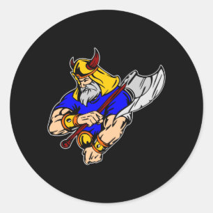 Adesivo Redondo Viking preto que Praying