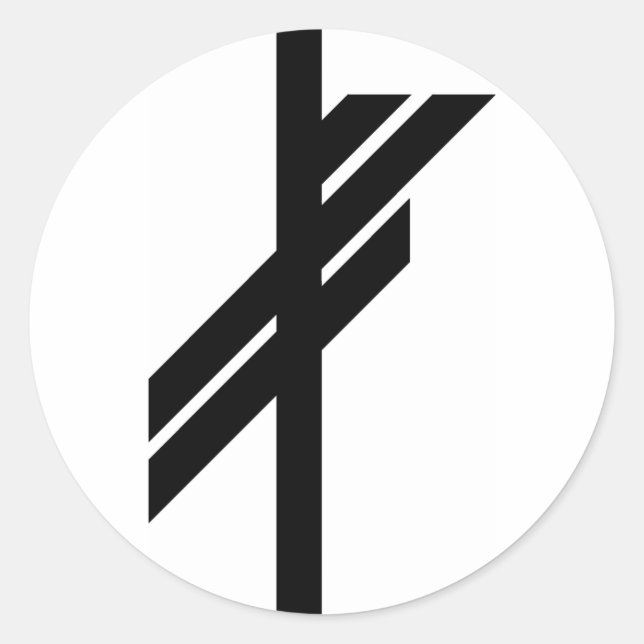 Adesivo Redondo Viking Rune - Sorte - Preto (Frente)