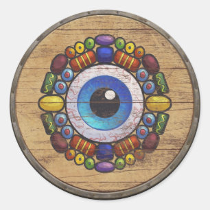 Adesivo Redondo Viking Shield Sticker - Völva