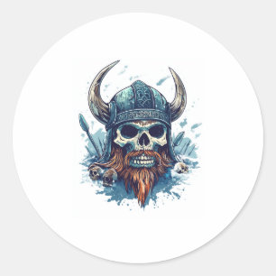 Adesivo Redondo Viking Skull Berserker