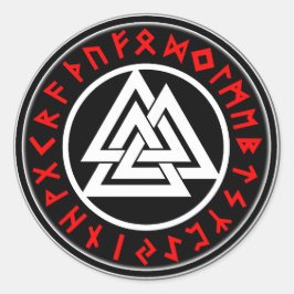 Adesivo Redondo Viking Triscalion Red Runes 