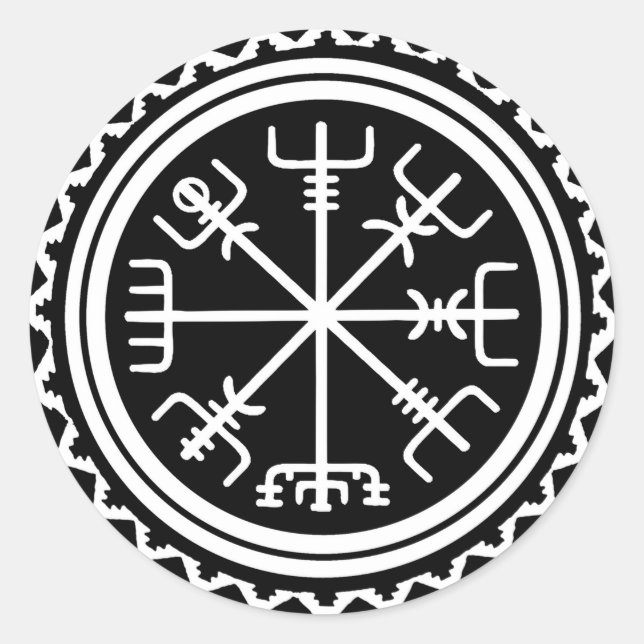 Adesivo Redondo Viking Vegvisir Compass (Frente)