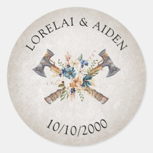 Adesivo Redondo Viking Wedding