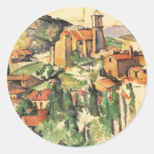 Adesivo Redondo Vila de Gardanne por Paul Cezanne, Arte Antiga