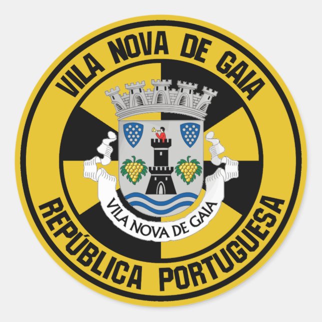 Adesivo Redondo Vila Nova de Gaia Round Emblem (Frente)